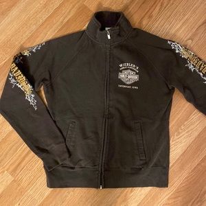 Harley Davidson Fleece Zip Sweatshirt Jacket size Large